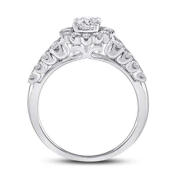 14kt White Gold Round Diamond Solitaire Bridal Wedding Engagement Ring 1 Cttw - Image 4