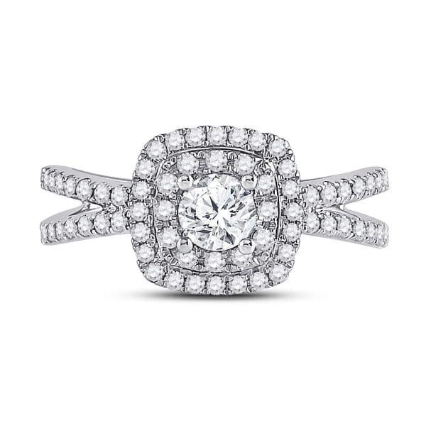 14kt White Gold Round Diamond Solitaire Bridal Wedding Engagement Ring 1 Cttw - Image 2