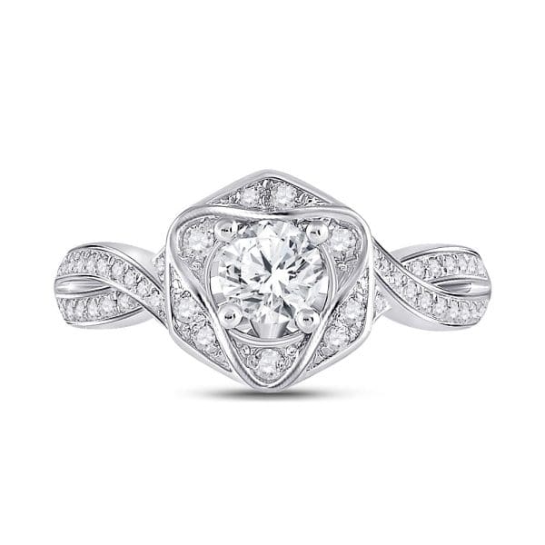 14kt White Gold Round Diamond Solitaire Bridal Wedding Engagement Ring 3/4 Cttw - Image 2