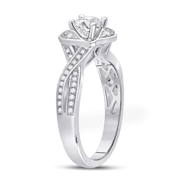 14kt White Gold Round Diamond Solitaire Bridal Wedding Engagement Ring 3/4 Cttw - Image 3