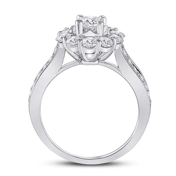 14kt White Gold Round Diamond Solitaire Bridal Wedding Engagement Ring 1-5/8 Cttw - Image 4