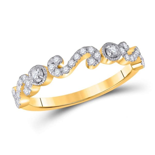 10kt Yellow Gold  Round Diamond Band Ring 1/4 Cttw