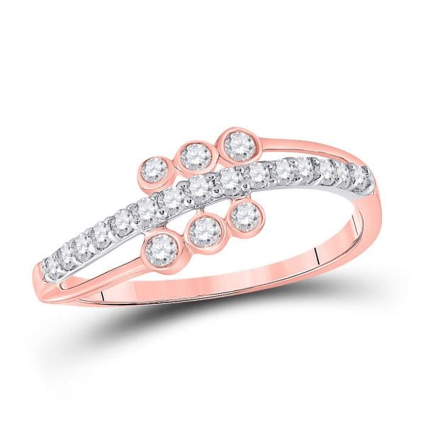 10kt Two-tone Gold  Round Diamond Band Ring 1/3 Cttw
