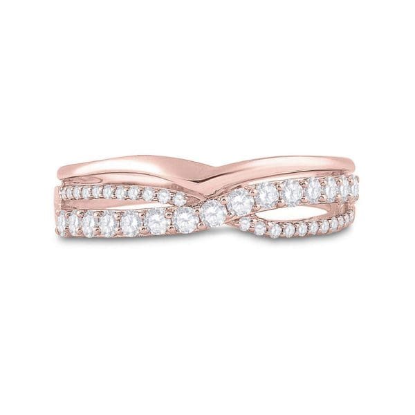 10kt Rose Gold  Round Diamond Band Ring 1/2 Cttw - Image 2
