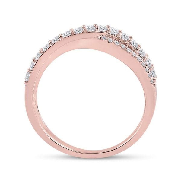 10kt Rose Gold  Round Diamond Band Ring 1/2 Cttw - Image 4