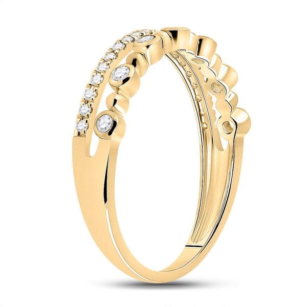 10kt Yellow Gold  Round Diamond Band Ring 1/5 Cttw - Image 4