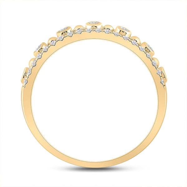 10kt Yellow Gold  Round Diamond Band Ring 1/5 Cttw - Image 2