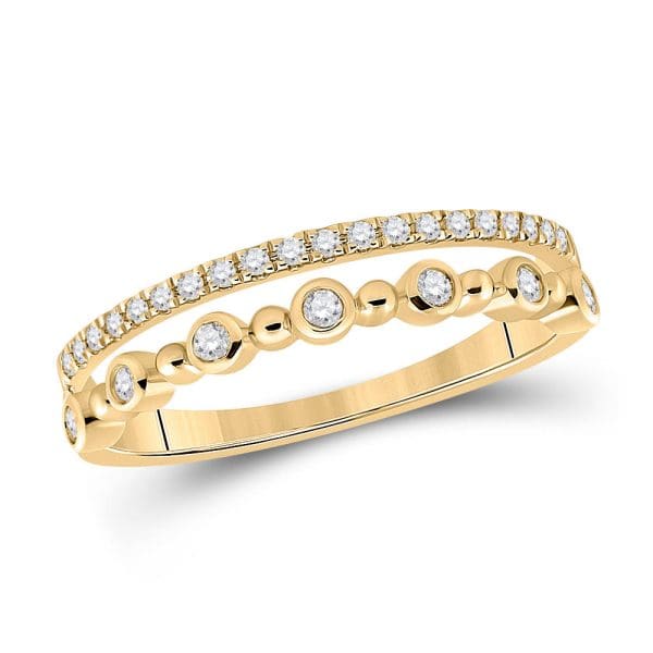 10kt Yellow Gold  Round Diamond Band Ring 1/5 Cttw