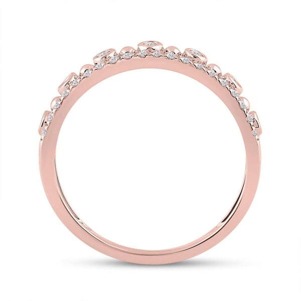 10kt Rose Gold  Round Diamond Band Ring 1/5 Cttw - Image 3