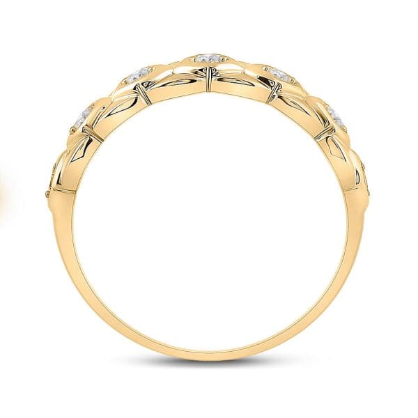 10kt Yellow Gold  Round Diamond Band Ring 1/10 Cttw - Image 4
