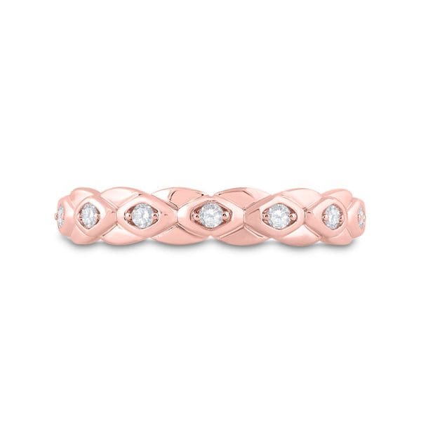 10kt Rose Gold  Round Diamond Band Ring 1/10 Cttw - Image 2