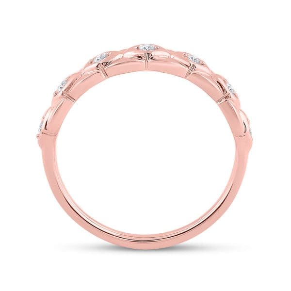 10kt Rose Gold  Round Diamond Band Ring 1/10 Cttw - Image 4