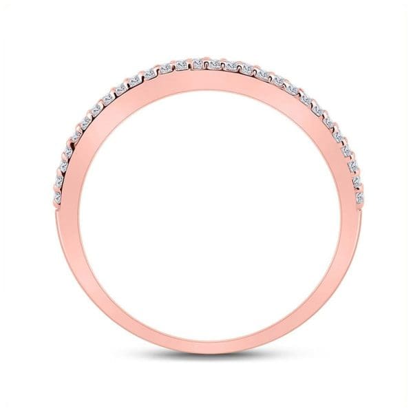 Round Diamond Heart Band Ring 1- 10K Rose Gold - Image 4