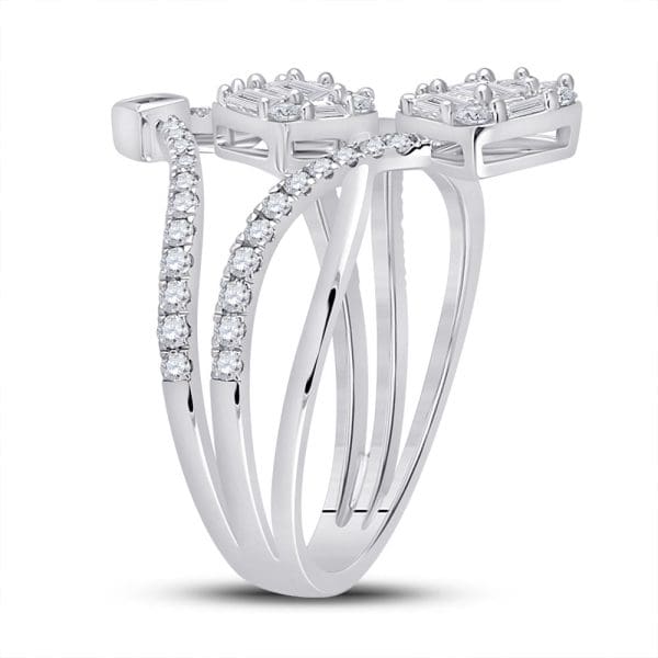 14kt White Gold  Round Diamond Fashion Ring 1 Cttw - Image 3