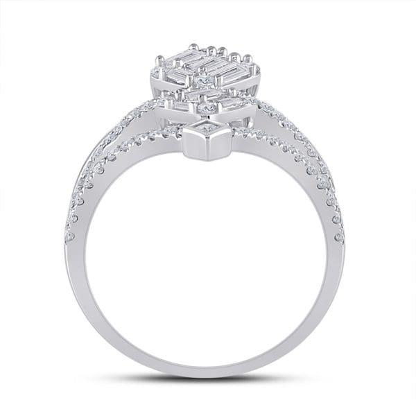14kt White Gold  Round Diamond Fashion Ring 1 Cttw - Image 4