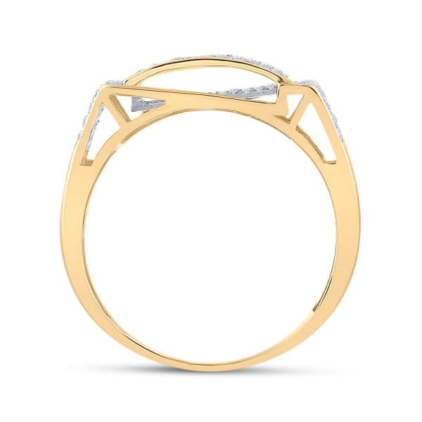 10kt Yellow Gold His Round Diamond Fashion Ring 1/2 Cttw - Image 3