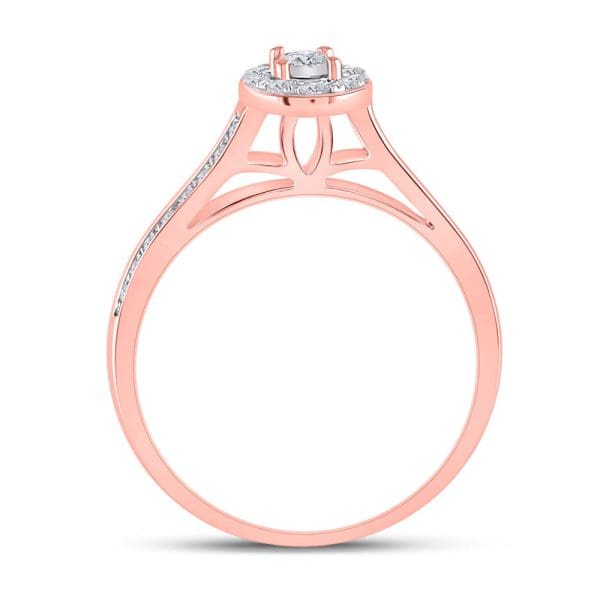 10kt Rose Gold Round Diamond Bridal Wedding Ring Band Set 1/2 Cttw - Image 4