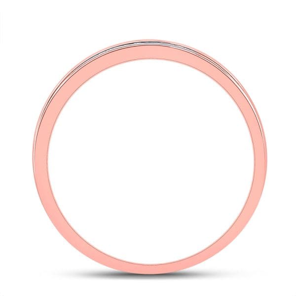 10kt Rose Gold Round Diamond Bridal Wedding Ring Band Set 1/2 Cttw - Image 5