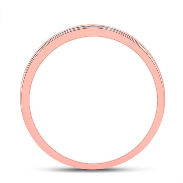 10kt Rose Gold Round Diamond Halo Bridal Wedding Ring Band Set 1/2 Cttw - Image 4