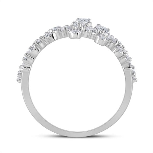 14kt White Gold  Round Diamond Fashion Ring 7/8 Cttw - Image 4