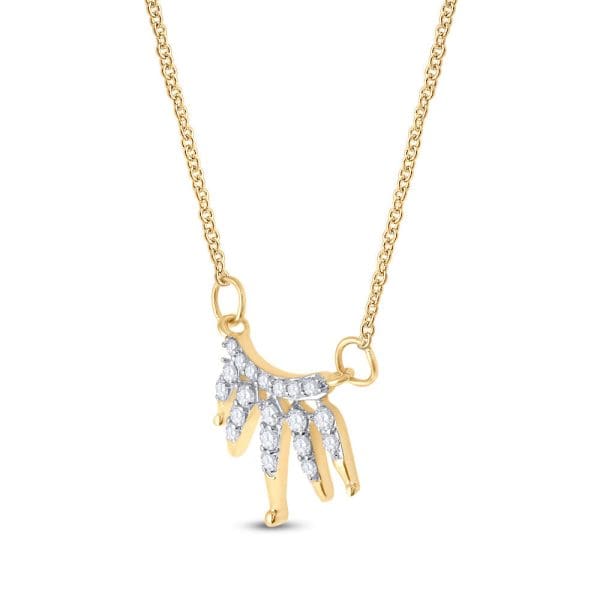 10kt Yellow Gold  Round Diamond Fashion Necklace 1/6 Cttw - Image 2