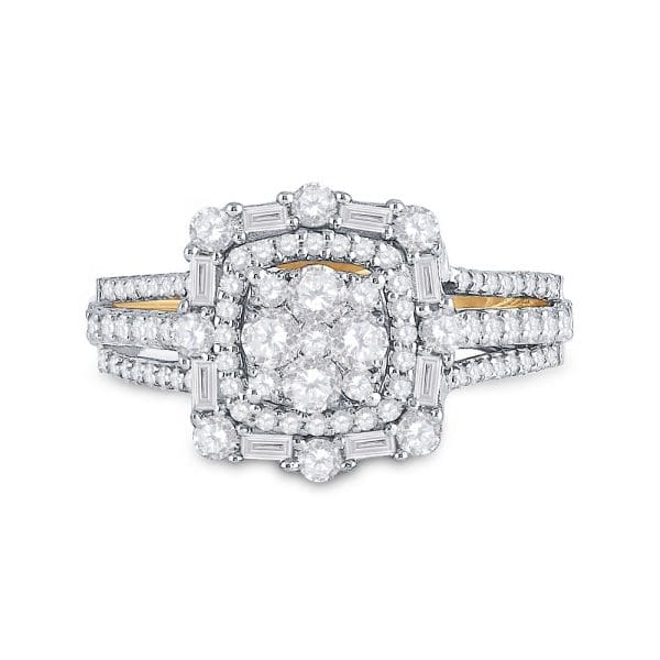 Round Diamond Cluster Ring - 14K Yellow Gold - Image 4
