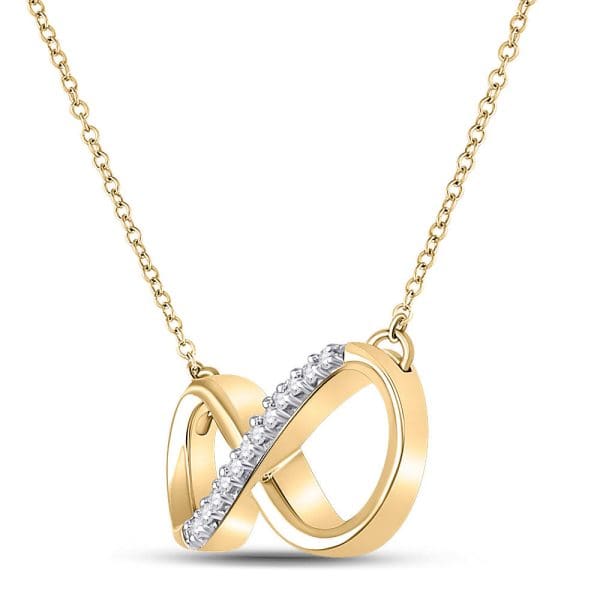 10kt Yellow Gold  Round Diamond Infinity Necklace .03 Cttw - Image 2