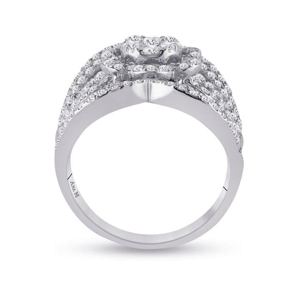14kt White Gold  Round Diamond Fashion Ring 1-1/2 Cttw - Image 4
