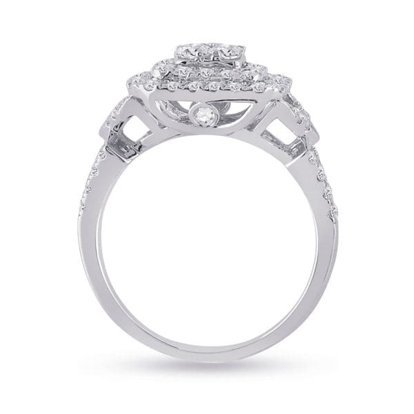 14kt White Gold Round Diamond Bridal Wedding Ring Band Set 1-1/4 Cttw - Image 4