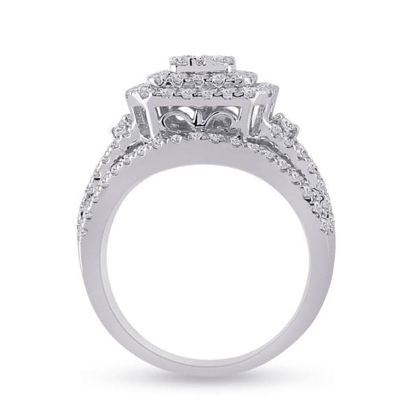 14kt White Gold Round Diamond Bridal Wedding Ring Band Set 1-3/4 Cttw - Image 4