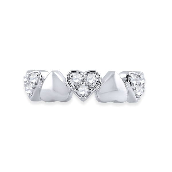 14kt White Gold  Round Diamond Heart Ring 1/3 Cttw - Image 2