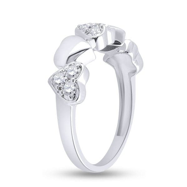 14kt White Gold  Round Diamond Heart Ring 1/3 Cttw - Image 4