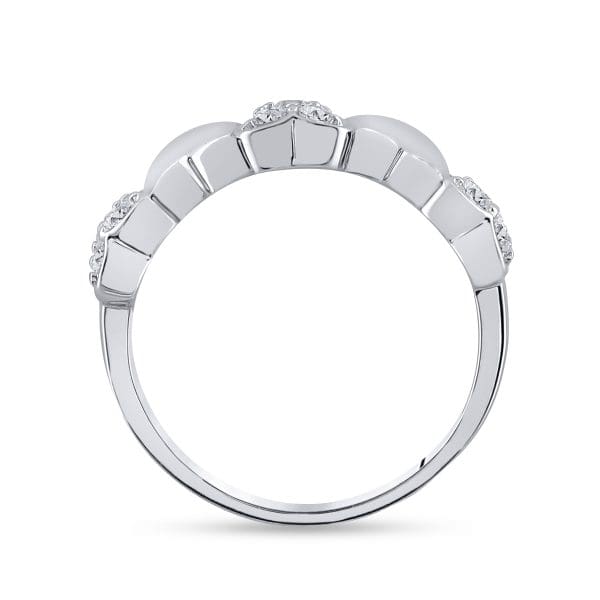 14kt White Gold  Round Diamond Heart Ring 1/3 Cttw - Image 3