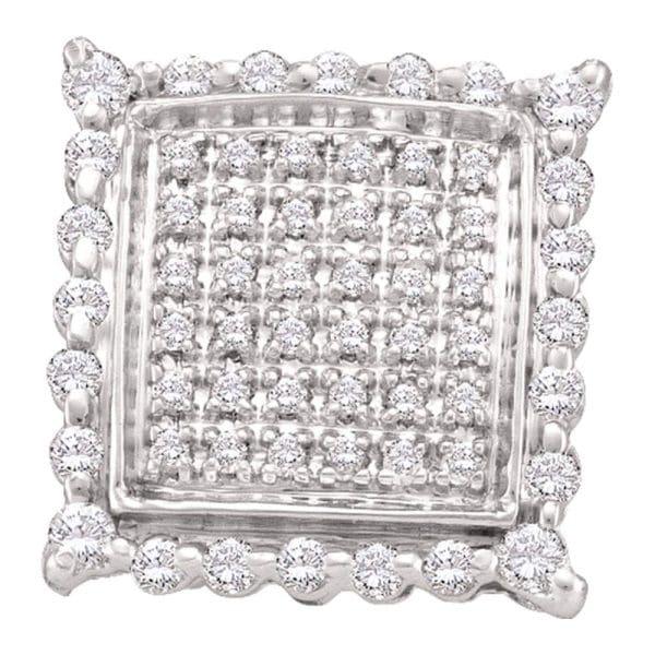10kt Yellow Gold  Round Diamond Square Cluster Stud Earrings 1/2 Cttw