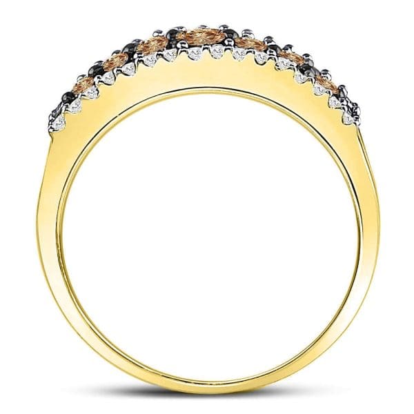 14k Yellow Gold  Brown Diamond Band Ring 1/2 Cttw - Image 4