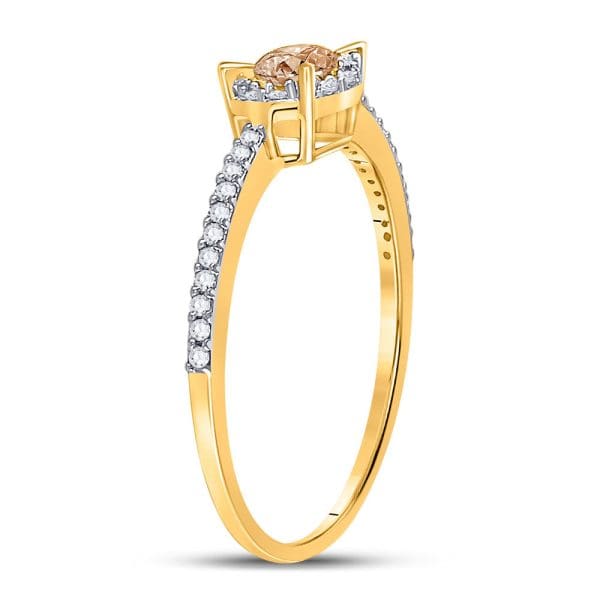10kt Yellow Gold Round Brown Diamond Solitaire Bridal Wedding Engagement Ring 1/3 Cttw - Image 4
