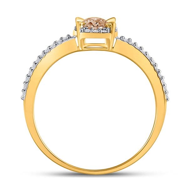 10kt Yellow Gold Round Brown Diamond Solitaire Bridal Wedding Engagement Ring 1/3 Cttw - Image 2