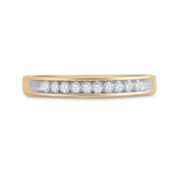 10kt Yellow Gold  Round Diamond I Love You Band 1/5 Cttw - Image 2