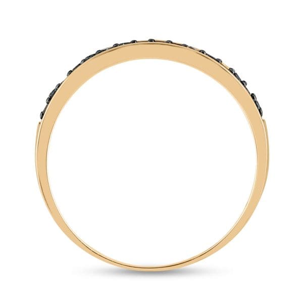 10kt Yellow Gold Round Blue Color Enhanced Diamond Bridal Wedding Ring Band Set 1/2 Cttw - Image 4