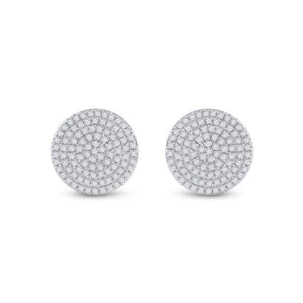 Round Diamond Circle Cluster Earrings - 10kt Yellow Gold - Image 2