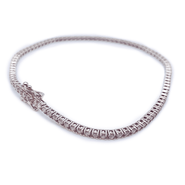 Diamond Tennis Bracelet - 10K White Gold - Image 3