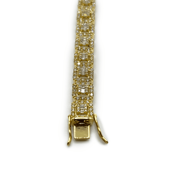 Designer Diamond Cluster Bracelet - 10K Yellow Gold -  Diamond Bracelet - Image 2