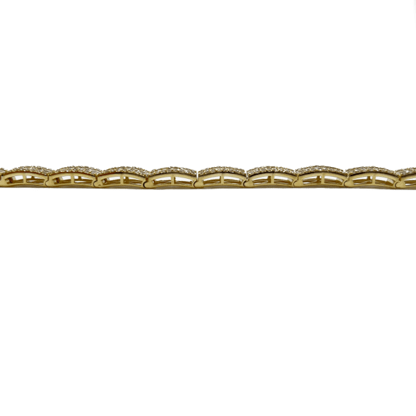 Baguette Diamond Tennis Bracelet - 10K Yellow Gold - Image 2