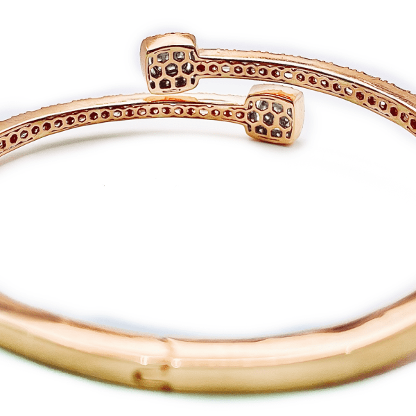 Designer Baguette Diamond Bracelet - 14K Rose Gold - Image 2